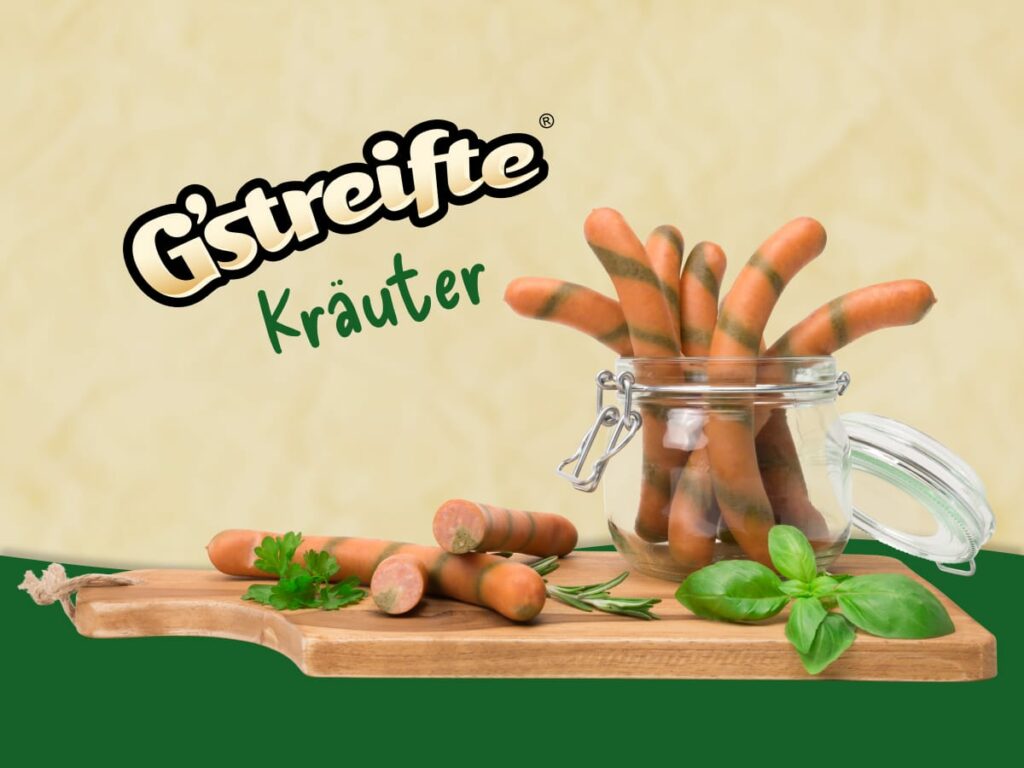 G’streifte Kräuter: das heißgeräucherte Cabanossi-Würstchen mit dem würzigen Kräuter-Kick.